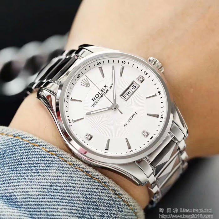 ROLEX勞力士 最新款式 勞力士日記系列 簡約版 原裝進口8205機械機芯 鎢鋼間精鋼錶帶 透視底蓋 男士腕表  wssb5043